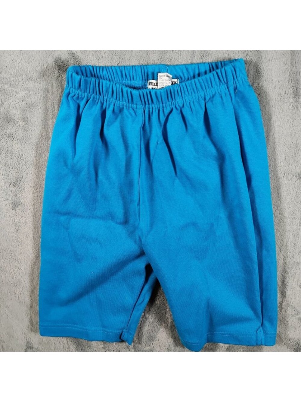 Vintage 1990s Miss Juli Blue Elastic Waist Aerobic Spandex Shorts (Small)